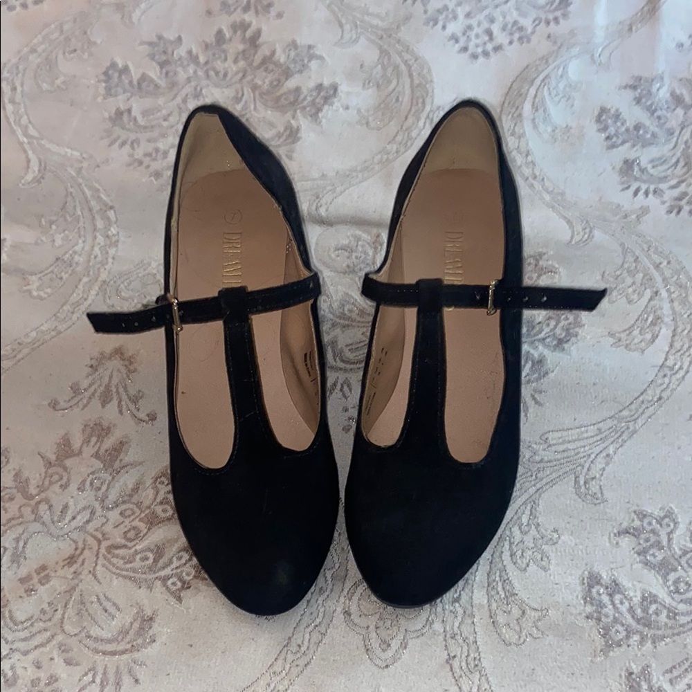 Black T-Strap Women's Shoes